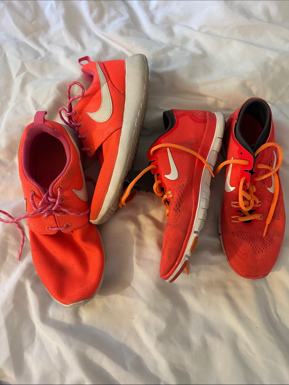 Nike Kids' Bright Orange and Pink Lightweight Sneakers